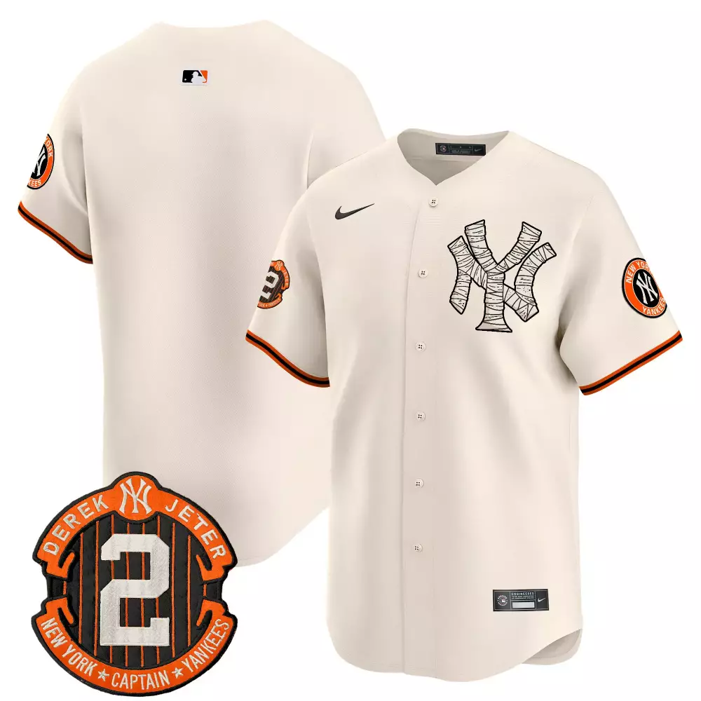 team cream mens new york yankees derek jeter patch vapor premier limited jersey v2 all stitched