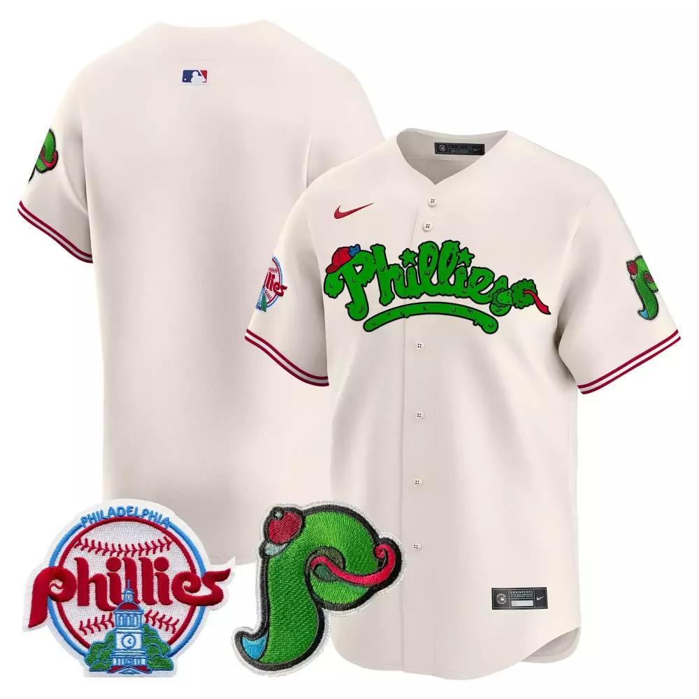 Philadelphia Phillies Phanatic Patch Vapor Premier Limited Jersey V2 | Team Green | All Stitched Fan Gear | For Men, Women & Youth