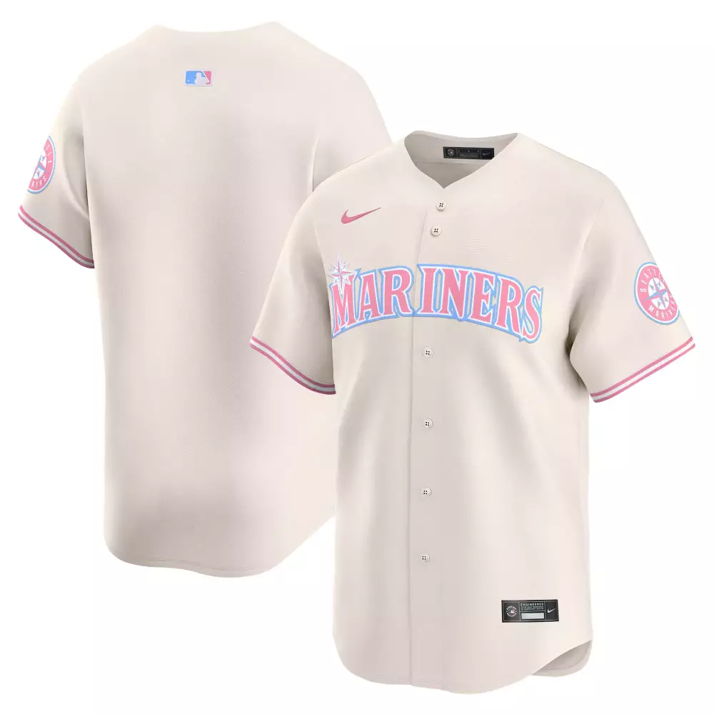 team cream unisex seattle mariners bubblegum pink vapor premier limited jersey all stitched