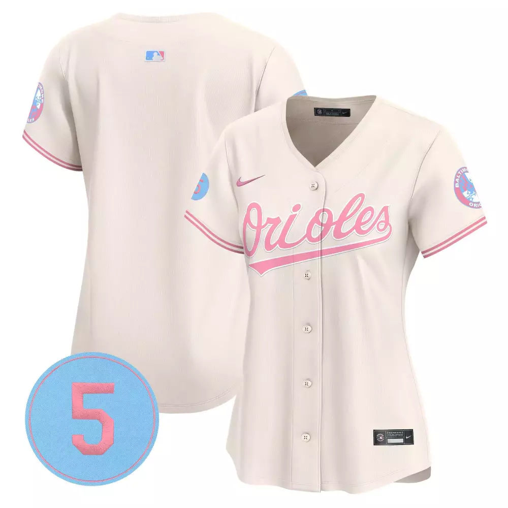 team cream women s baltimore orioles bubblegum pink robinson patch vapor premier limited jersey all stitched