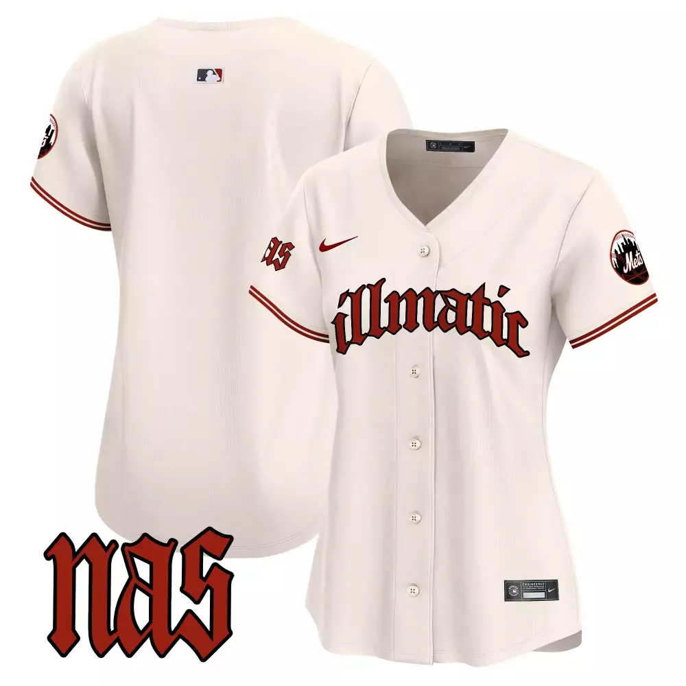 team cream womens new york mets nas illmatic vapor premier limited jersey all stitched
