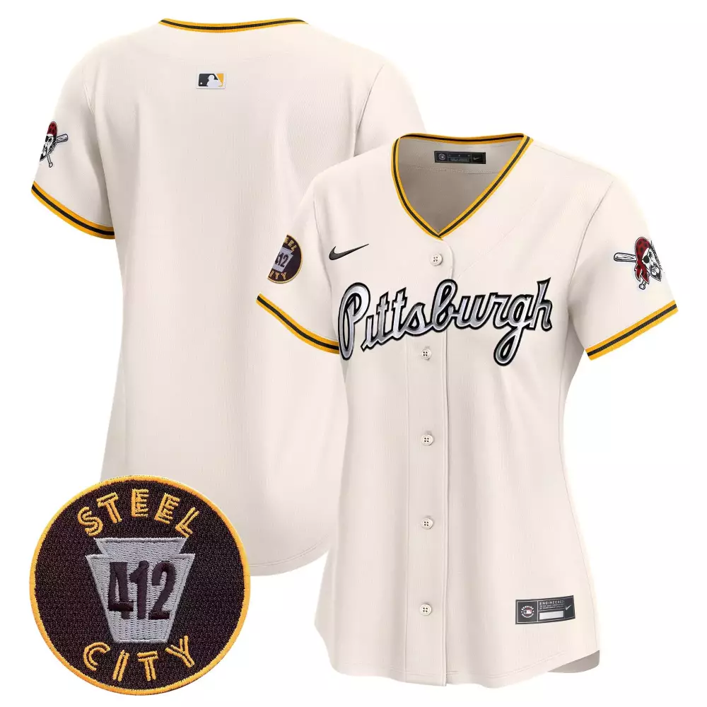 team cream womens pittsburgh pirates 412 patch vapor premier limited jersey v7 all stitched