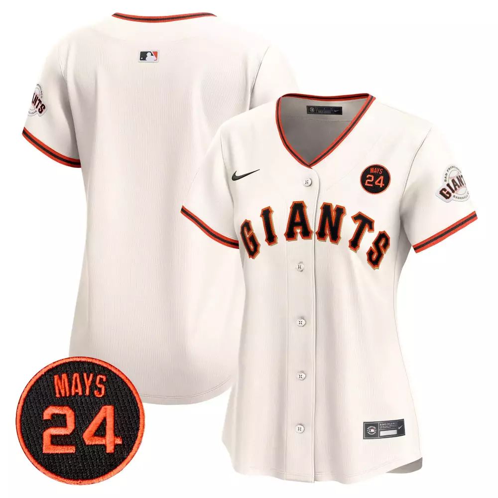 team cream womens san francisco giants 2024 willie mays patch vapor premier limited jersey all stitched