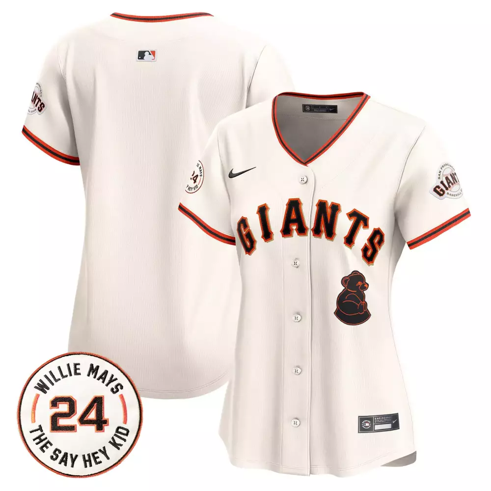 team cream womens san francisco giants 2024 willie mays patch vapor premier limited jersey all stitched