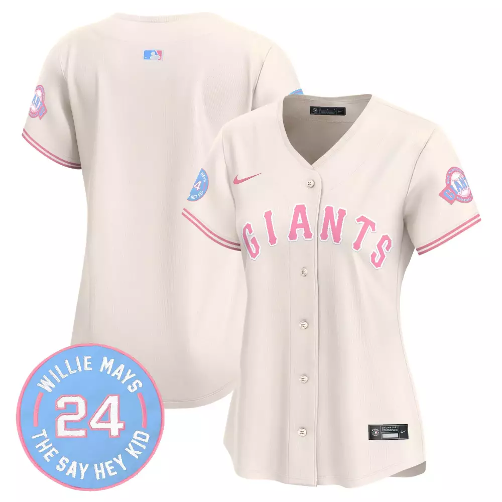 team cream womens san francisco giants 2024 willie mays patch vapor premier limited jersey all stitched