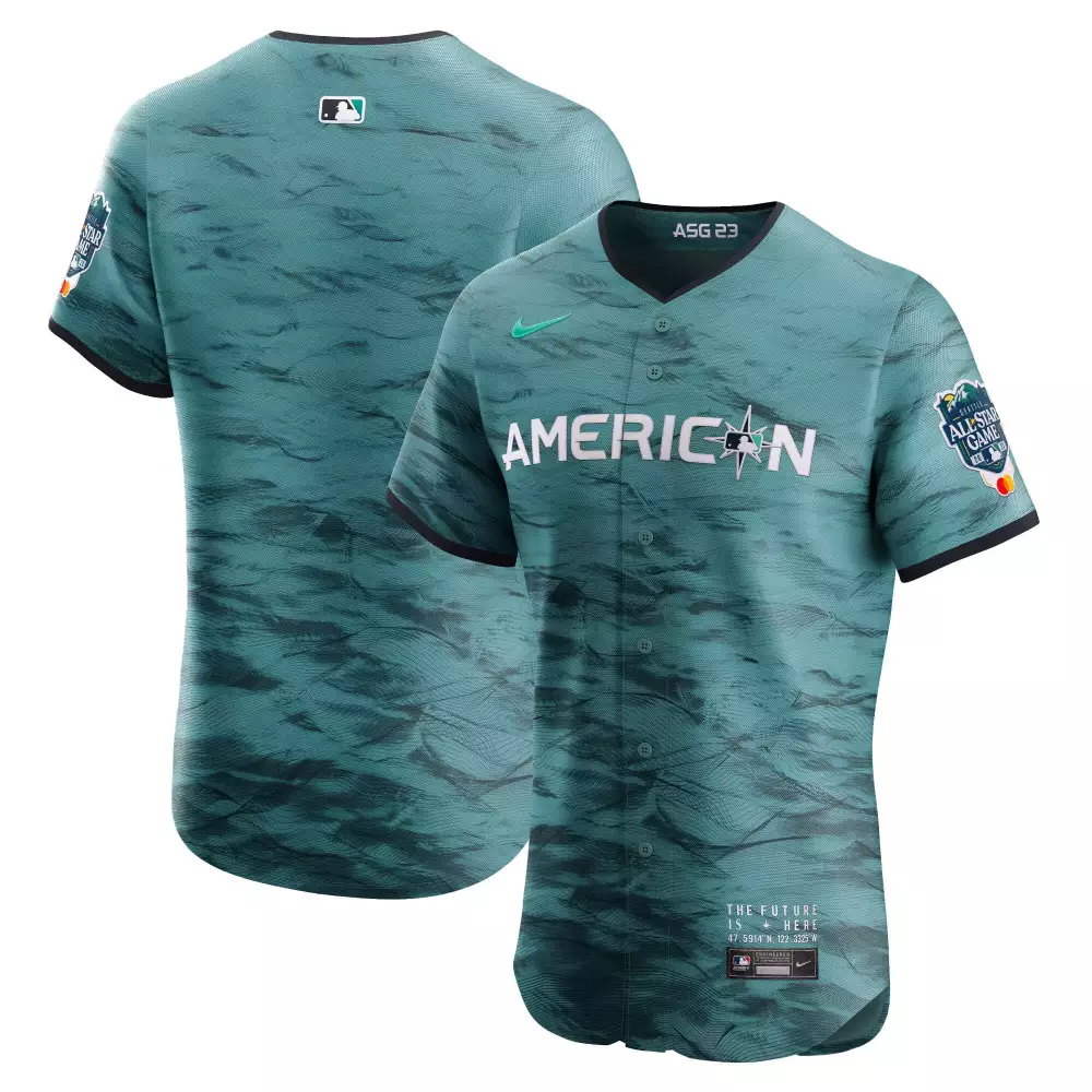 team flex base mens seattle mariners american league 2023 allstar game teal jersey all stitched