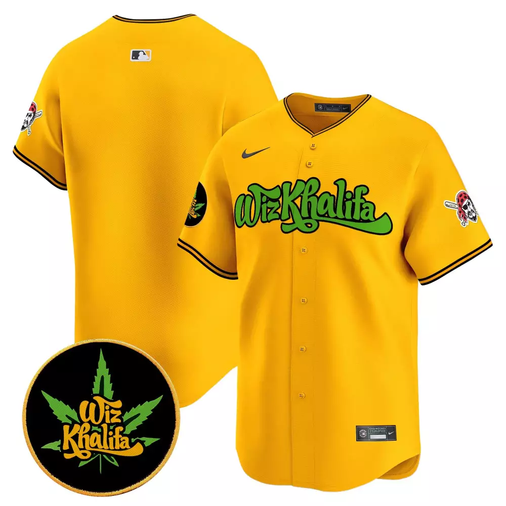 team gold mens pittsburgh pirates wiz khalifa vapor premier limited jersey all stitched