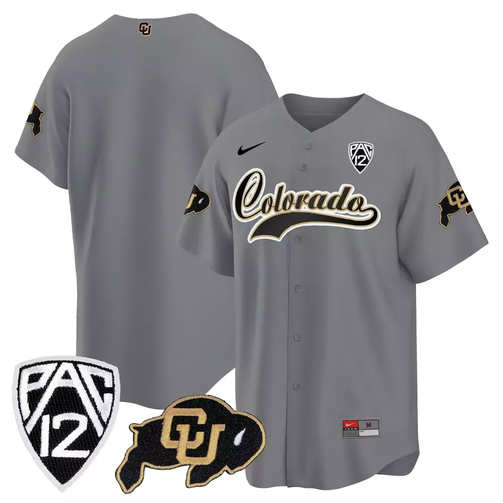 Team Gray Colorado Buffaloes Baseball Jersey | All Stitched Design | For Men, Women & Youth