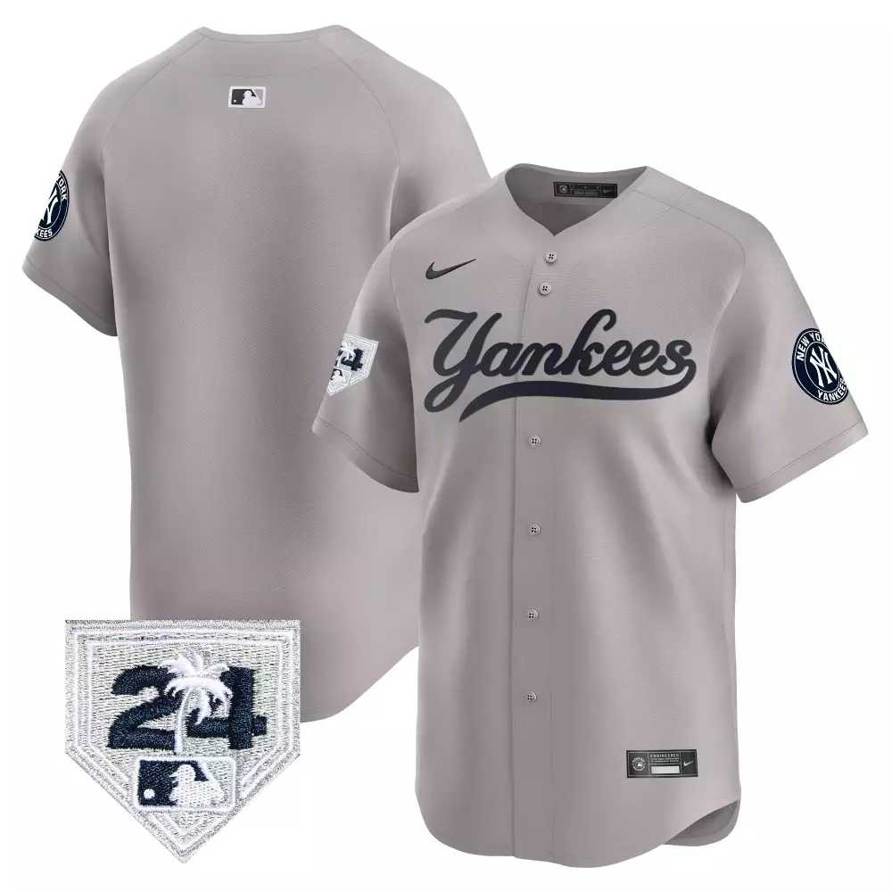 team gray mens new york yankees 2024 spring training patch vapor premier limited jersey v2 all stitched