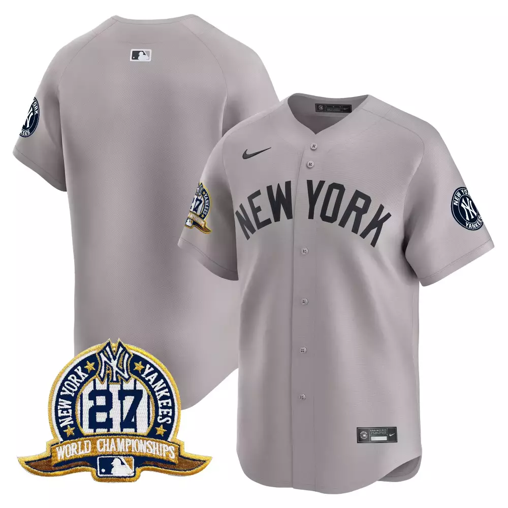 team gray mens new york yankees 2024 world series vapor premier limited jersey all stitched