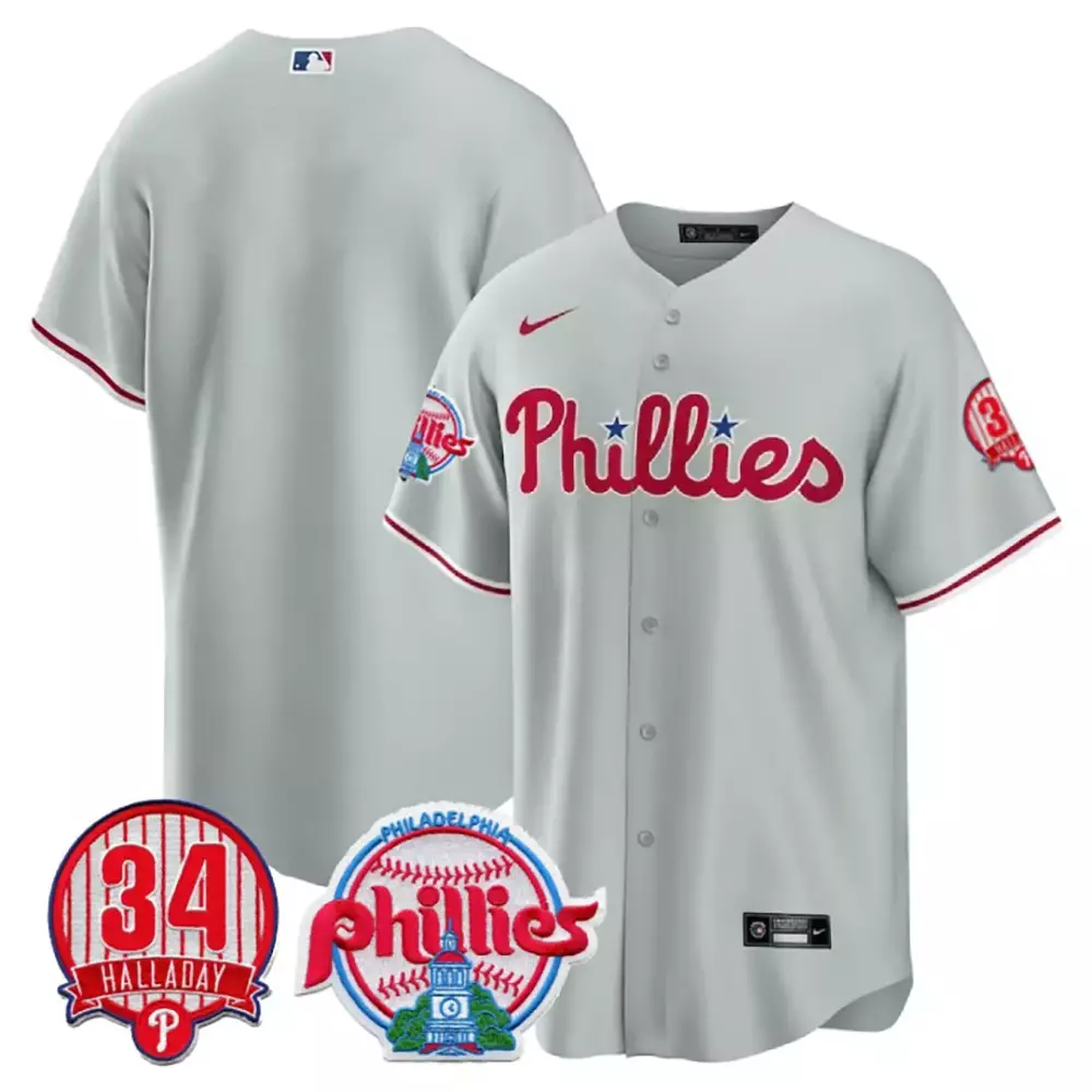 team gray mens philadelphia phillies red october patch flex base jersey all stitched