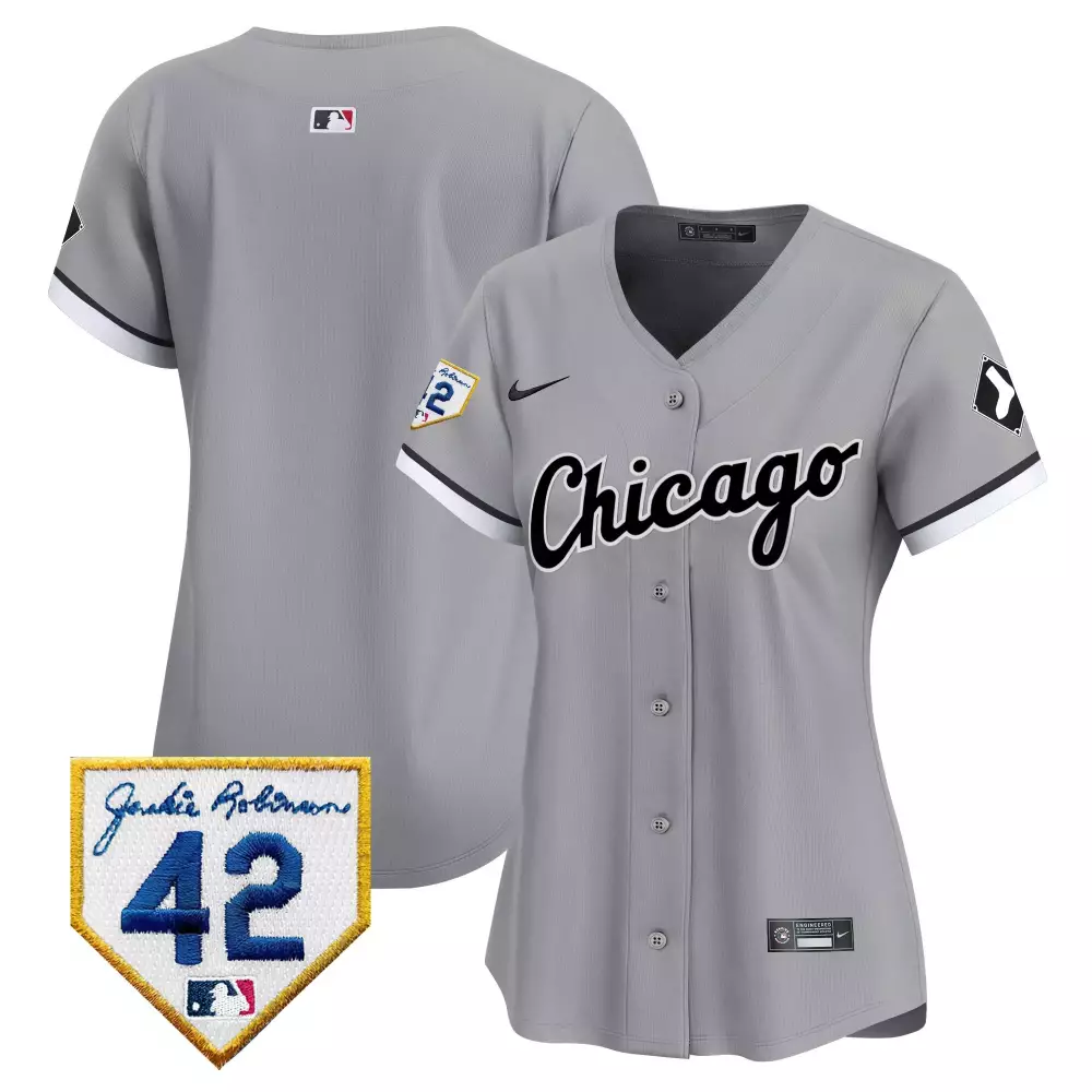 Chicago White Sox 2024 Jackie Robinson Patch Gray Women's Vapor Premier Jersey | Limited Edition | For Women, Men & Youth