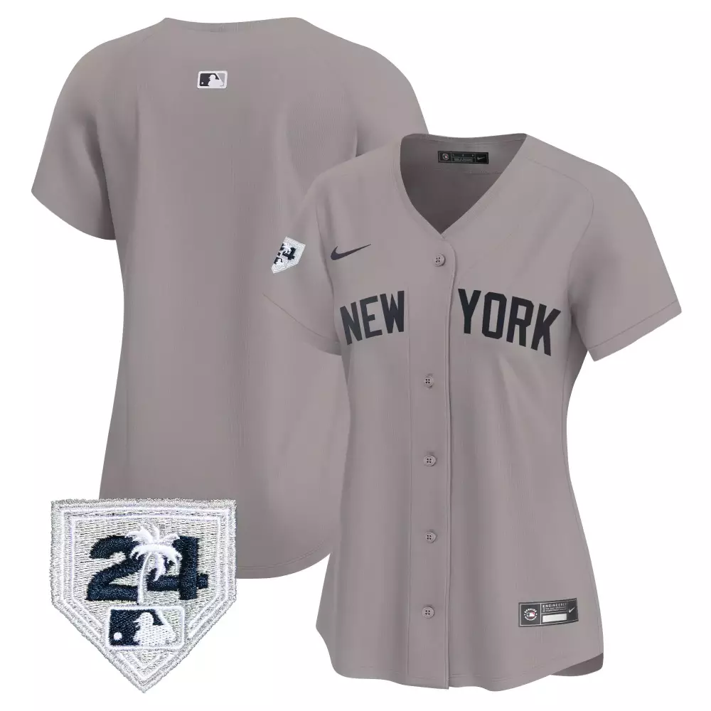 team gray womens new york yankees 2024 spring training patch vapor premier limited jersey all stitched