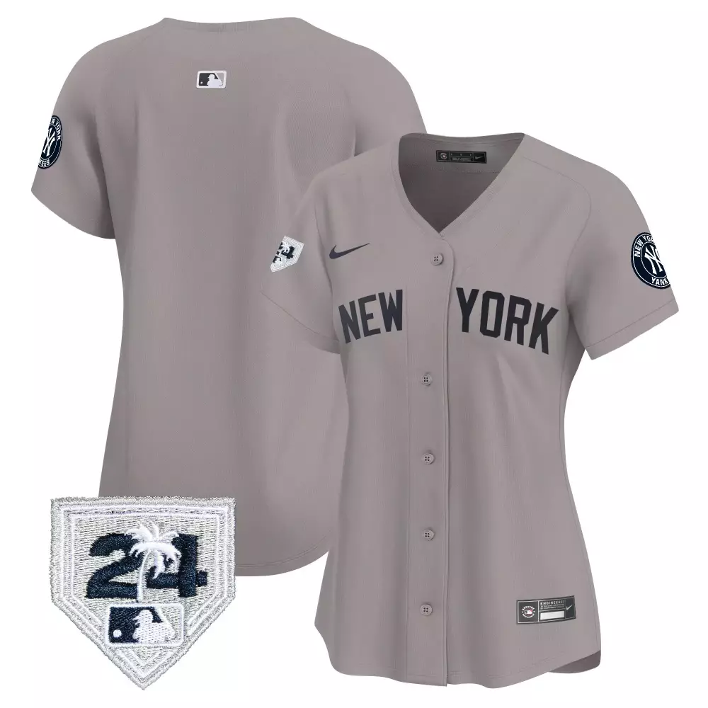 team gray womens new york yankees 2024 spring training patch vapor premier limited jersey all stitched