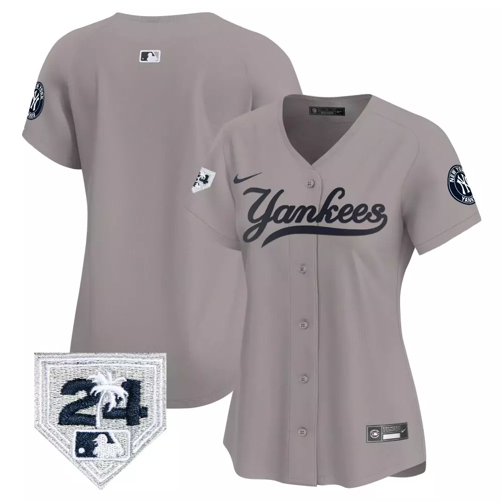 team gray womens new york yankees 2024 spring training patch vapor premier limited jersey all stitched