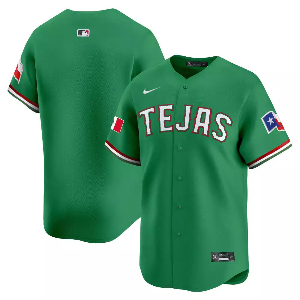 team green mens texas rangers mexico vapor premier limited jersey v2 all stitched