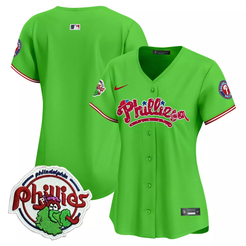 Philadelphia Phillies Phanatic Patch Vapor Premier Limited Jersey V2 | Team Green | All Stitched Fan Gear | For Men, Women & Youth