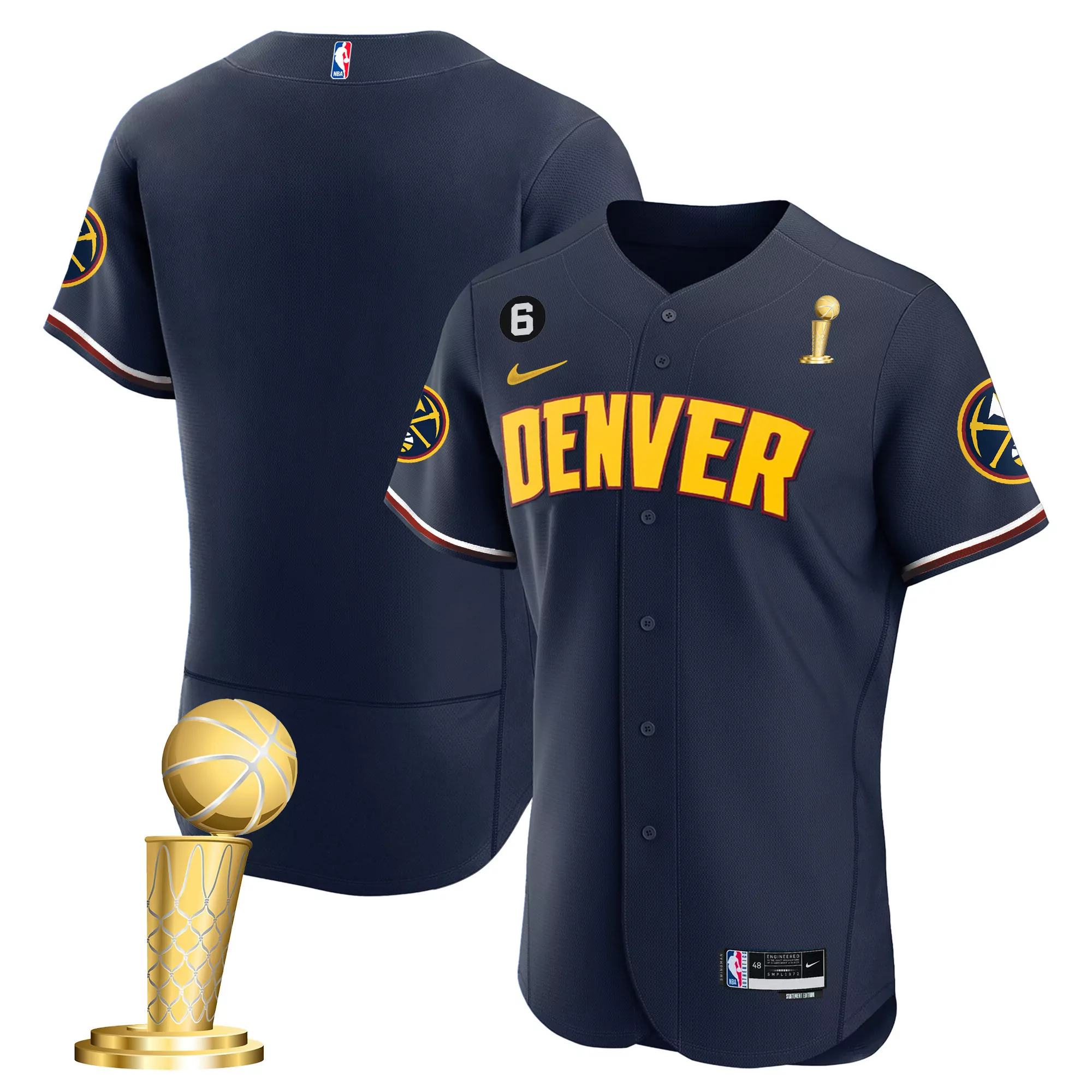 team icon mens denver nuggets 2023 champions flex base jersey all stitched