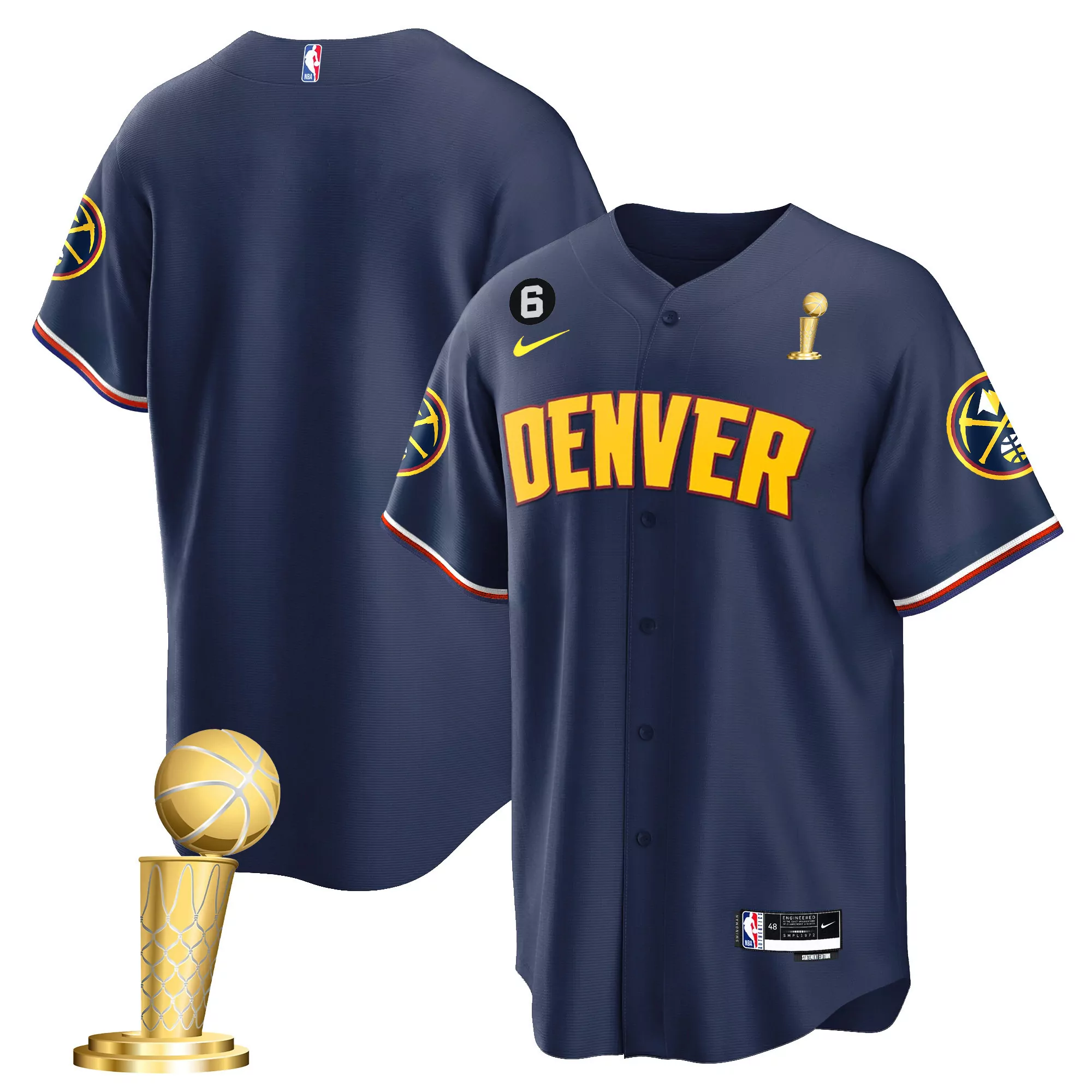 team icon youths denver nuggets 2023 champions cool base jersey all stitched