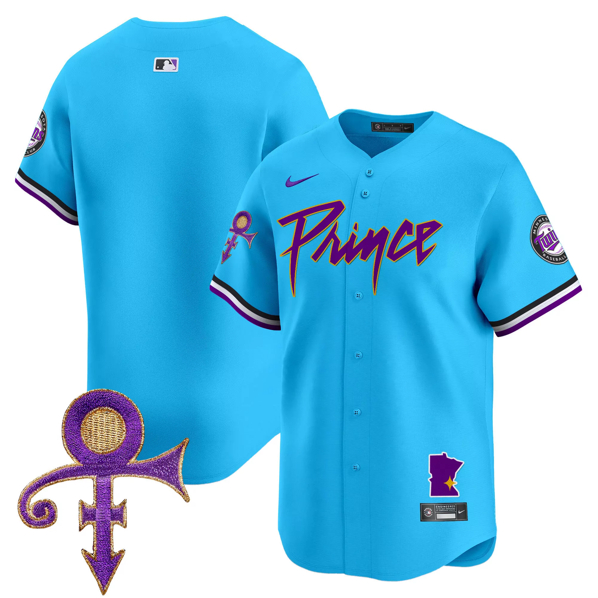 team light blue mens minnesota twins prince patch vapor premier limited jersey v2 all stitched