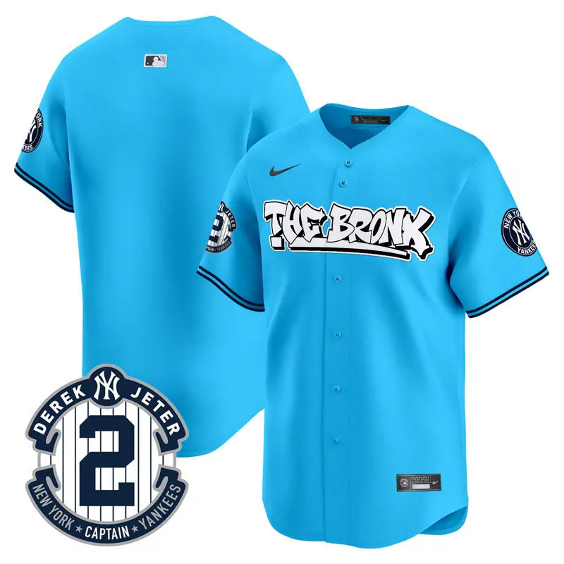 team light blue mens new york yankees the bronx 2024 world series vapor premier limited jersey v2 all stitched