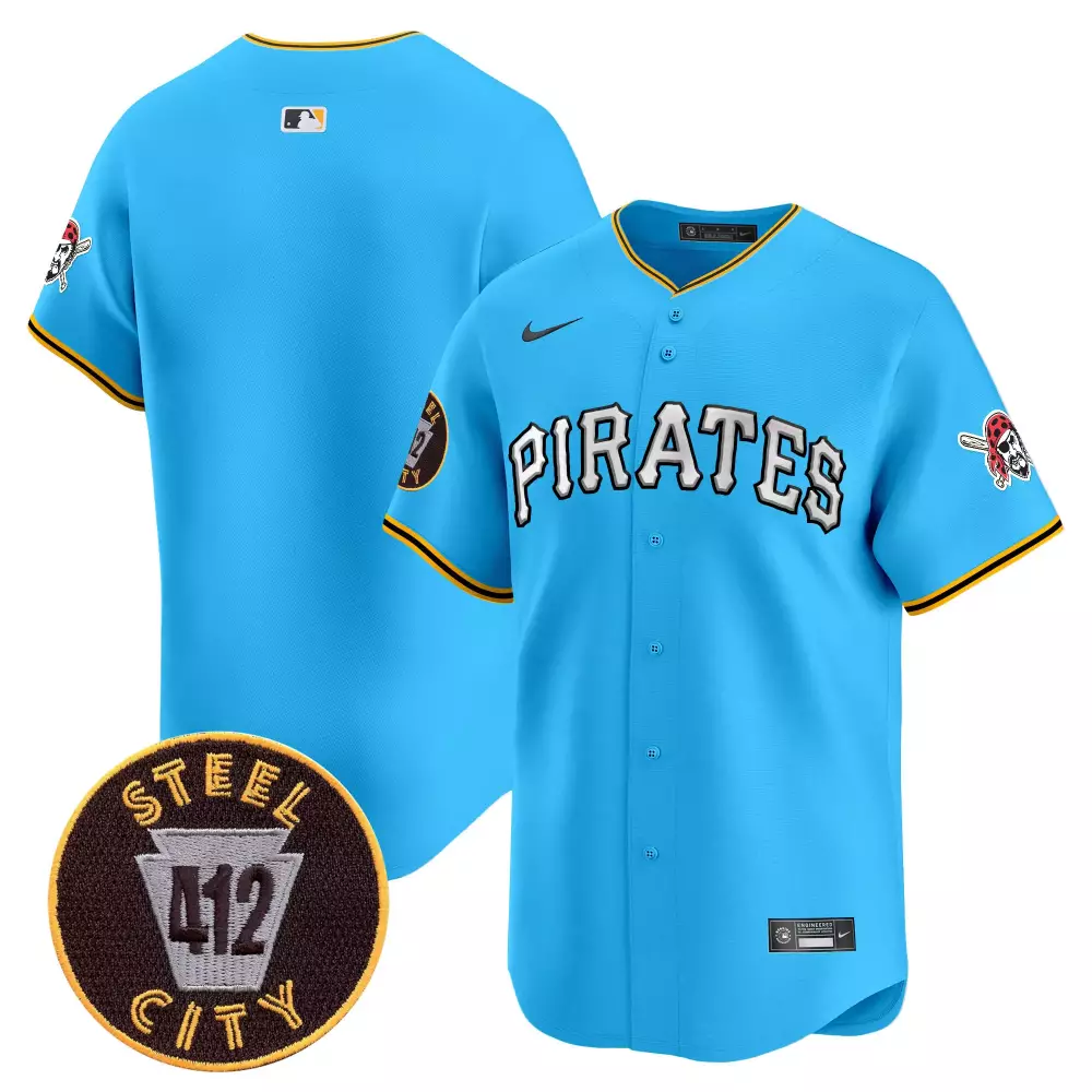 team light blue mens pittsburgh pirates 412 patch vapor premier limited jersey v6 all stitched