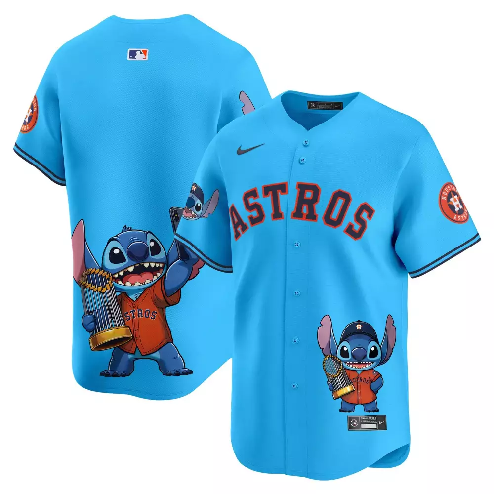 team light blue unisex houston astros lilo and stitch vapor premier limited jersey printed
