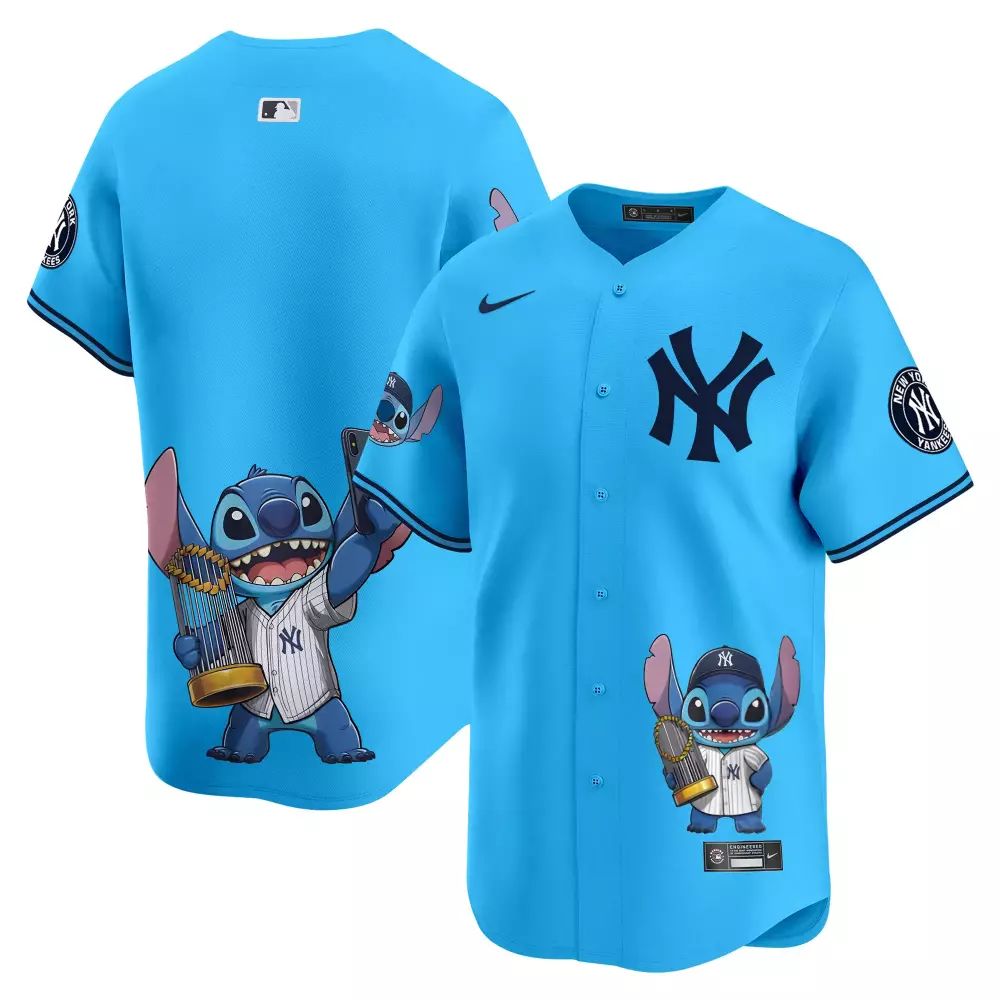 team light blue unisex new york yankees deadpool premier limited jersey printed