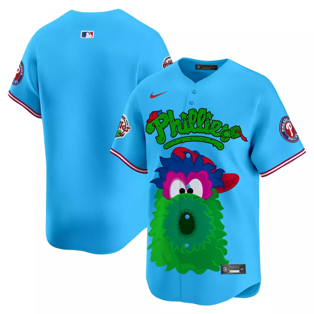 team light blue unisex philadelphia phillies phanatic vapor premier limited jersey v2 printed