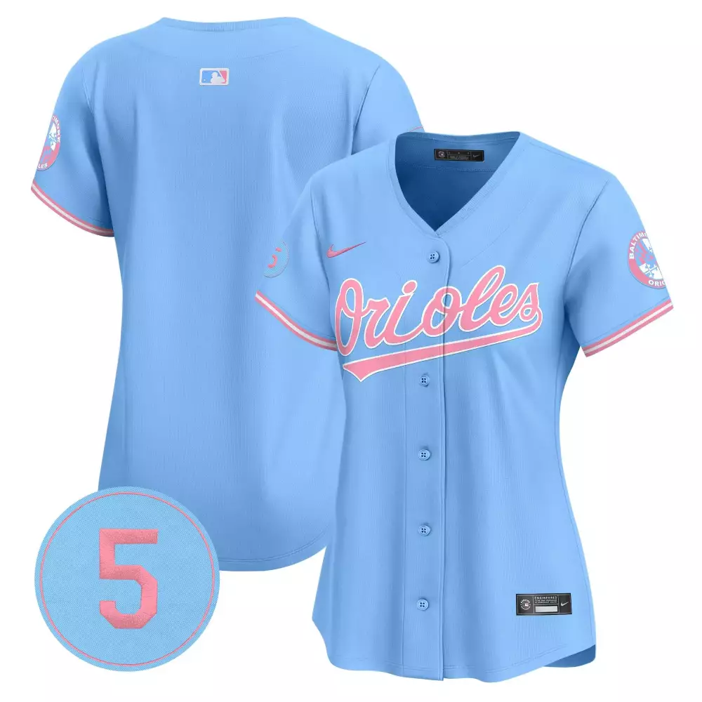 team light blue women s baltimore orioles bubblegum pink robinson patch vapor premier limited jersey all stitched
