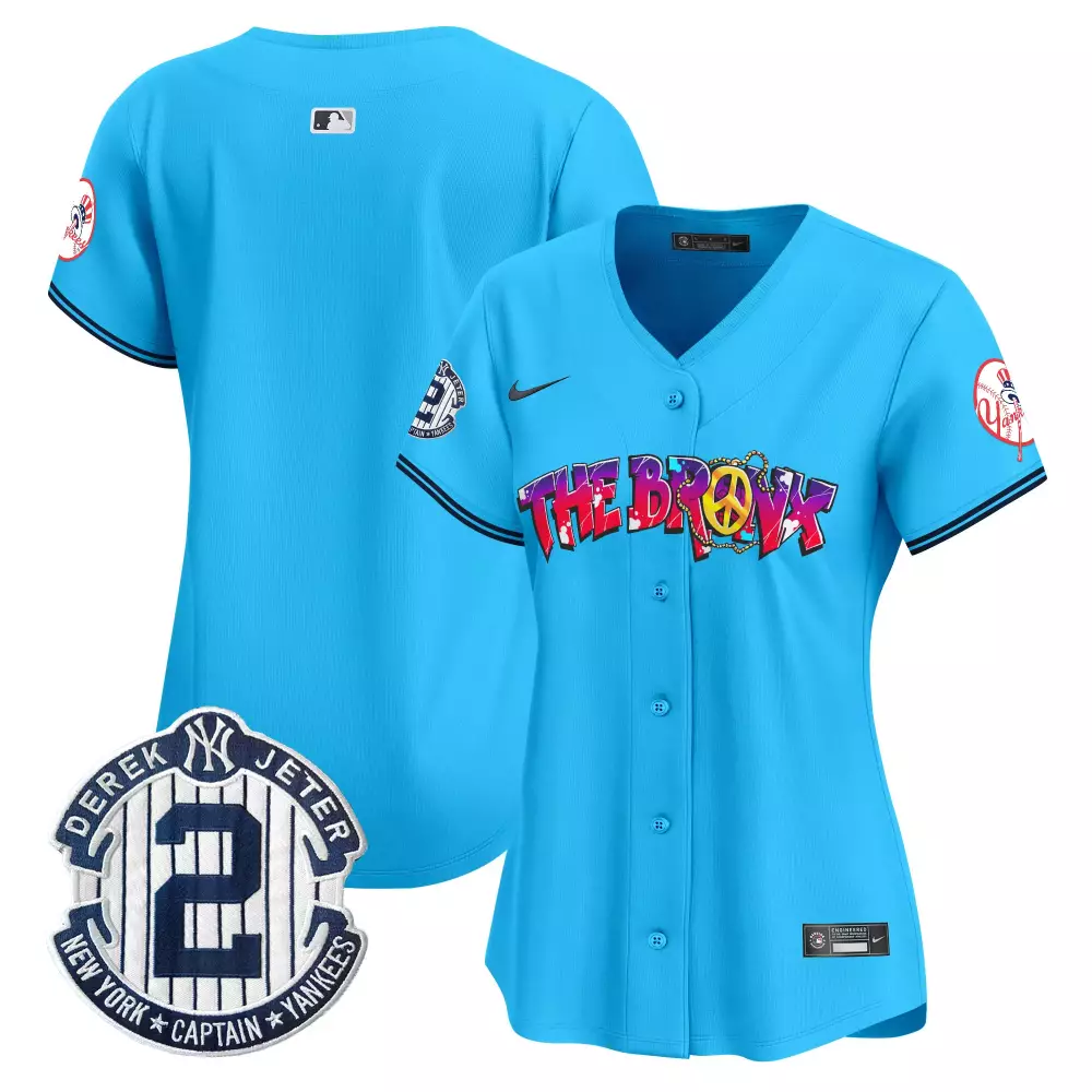 team light blue womens new york yankees the bronx graffiti vapor premier limited jersey v3 all stitched