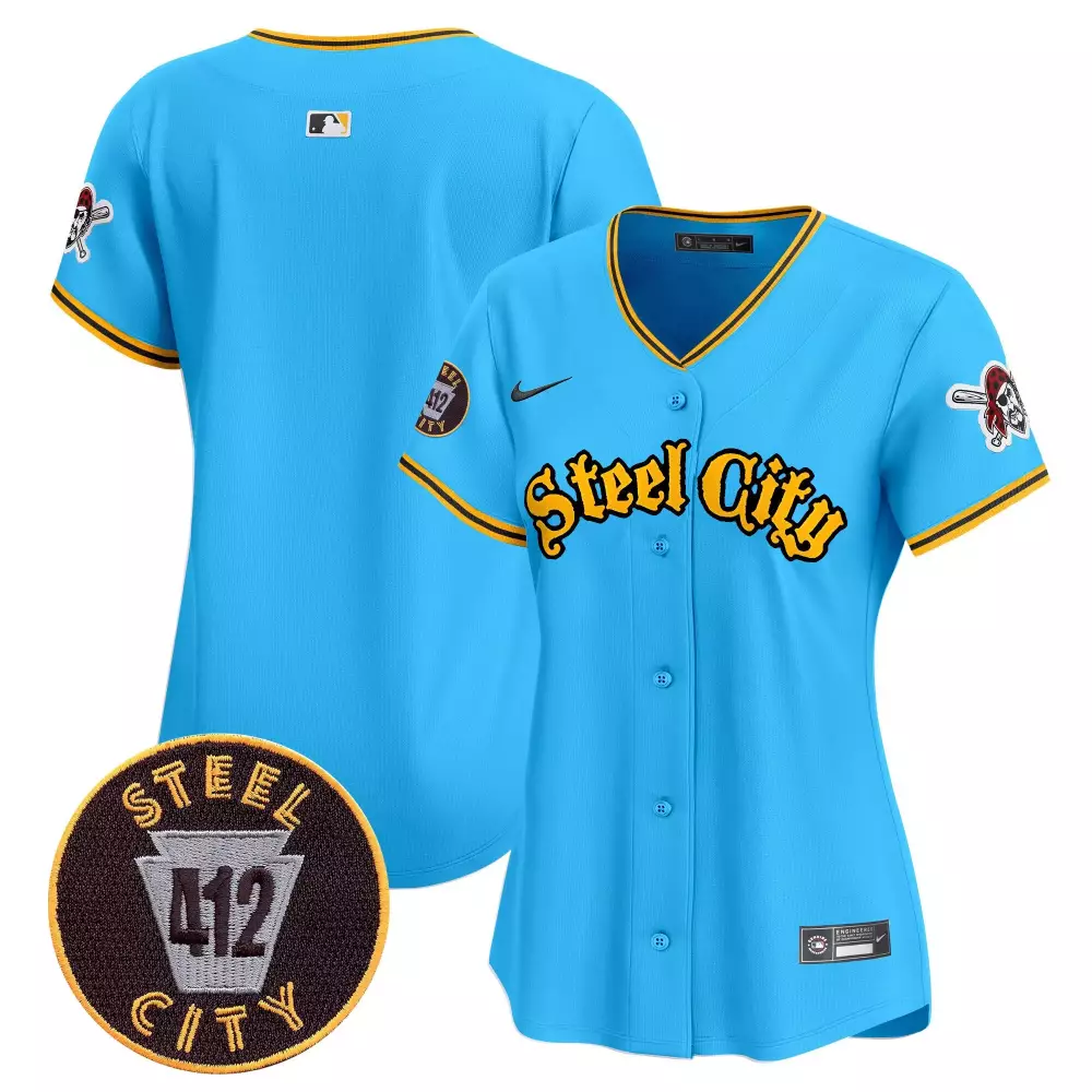team light blue womens pittsburgh pirates 412 patch vapor premier limited jersey all stitched