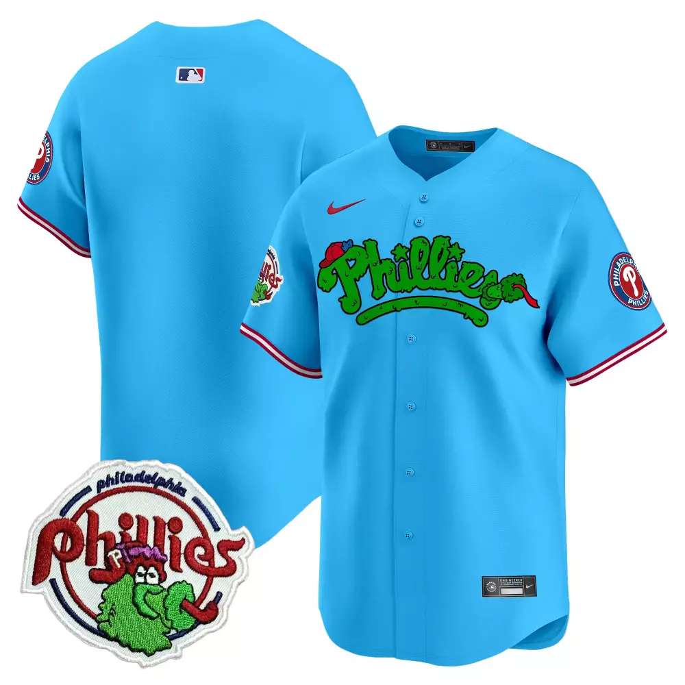 team light blue womens philadelphia phillies phanatic patch vapor premier limited jersey v3 all stitched