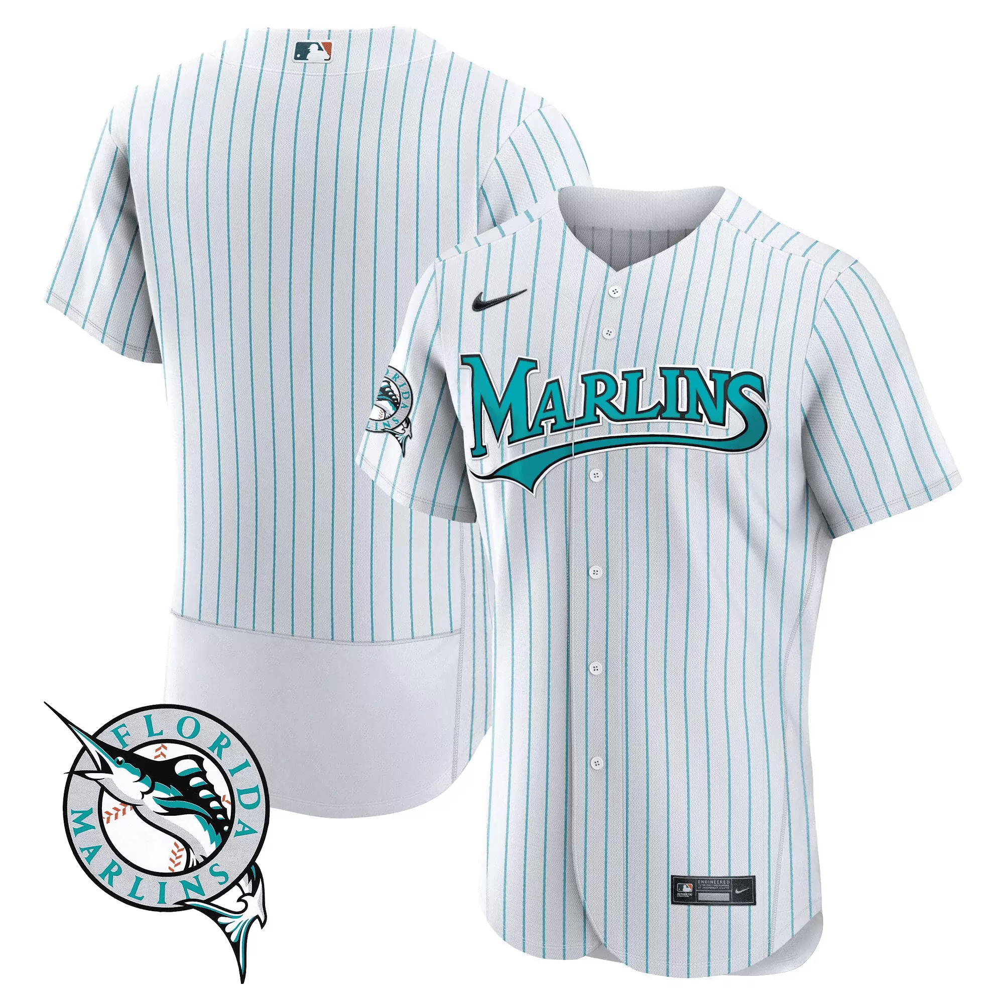 team men miami marlins throwback flex base jersey all stitched