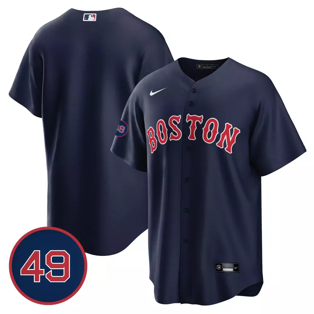 team navy mens boston red sox 49 tim wakefield patch cool base jersey all stitched