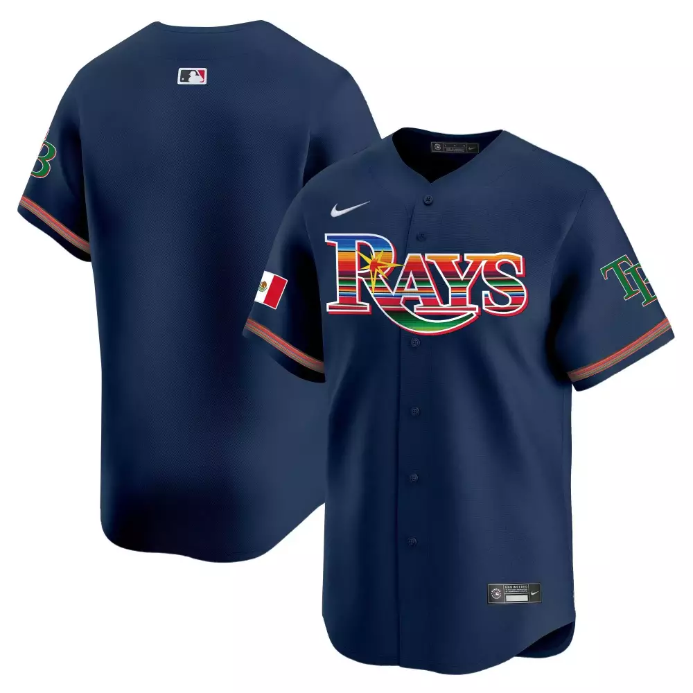 team navy mens tampa bay rays 25th anniversary patch flex base jersey all stitched