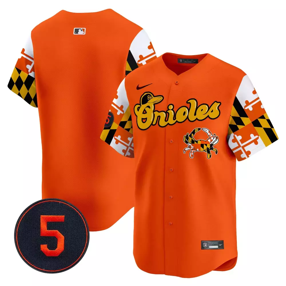 team orange men s baltimore orioles robinson patch vapor premier limited jersey v7 all stitched