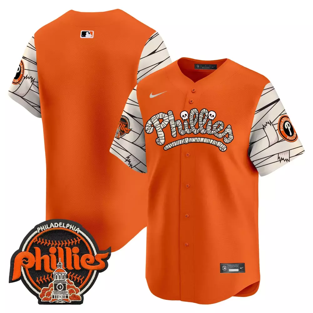 team orange mens philadelphia phillies halloween vapor premier limited jersey v2 all stitched