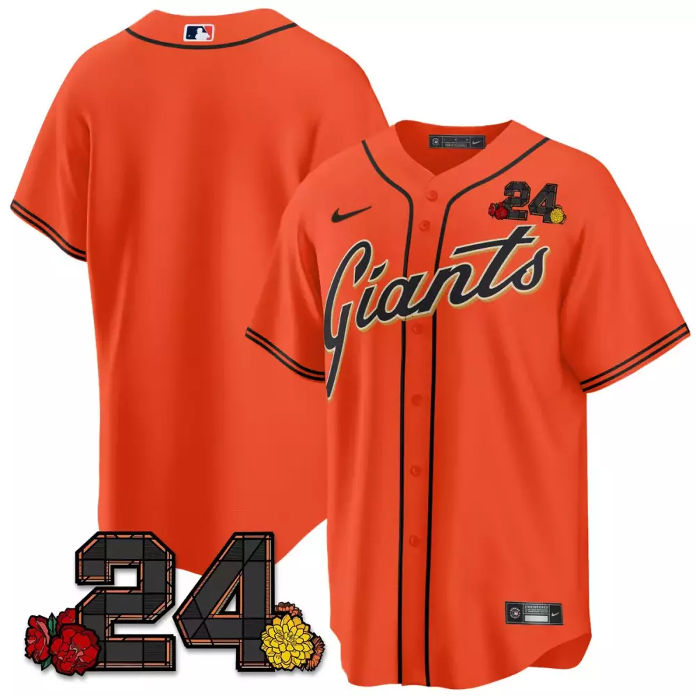 team orange mens san francisco giants 2024 willie mays patch vapor premier limited jersey v2 all stitched