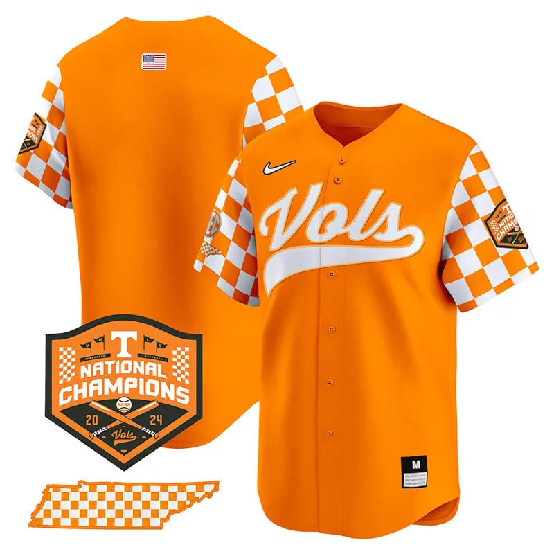 team orange mens tennessee volunteers 2024 college world series vapor premier limited jersey v2 all stitched