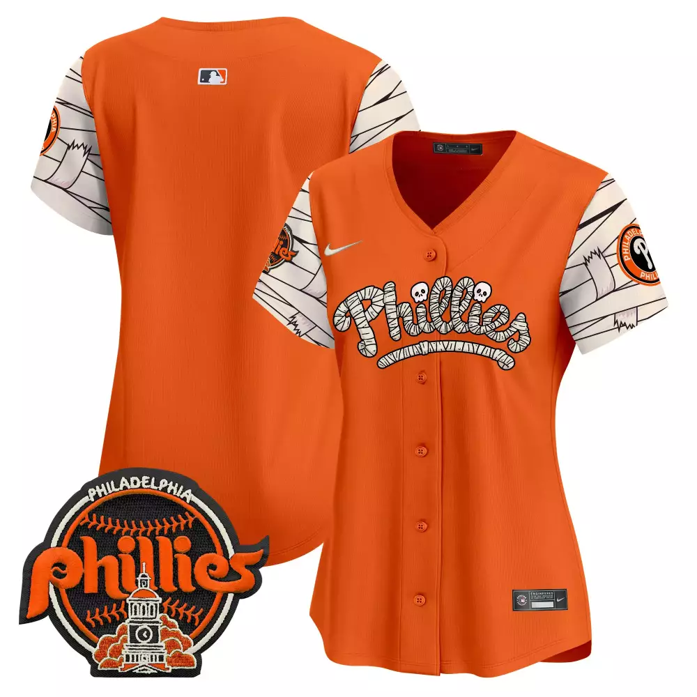 team orange mens philadelphia phillies halloween vapor premier limited jersey v2 all stitched