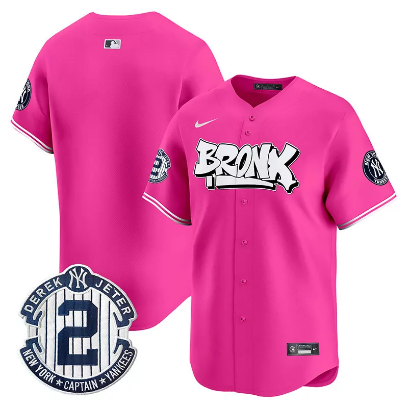 team pink mens new york yankees the bronx 2024 world series vapor premier limited jersey v2 all stitched