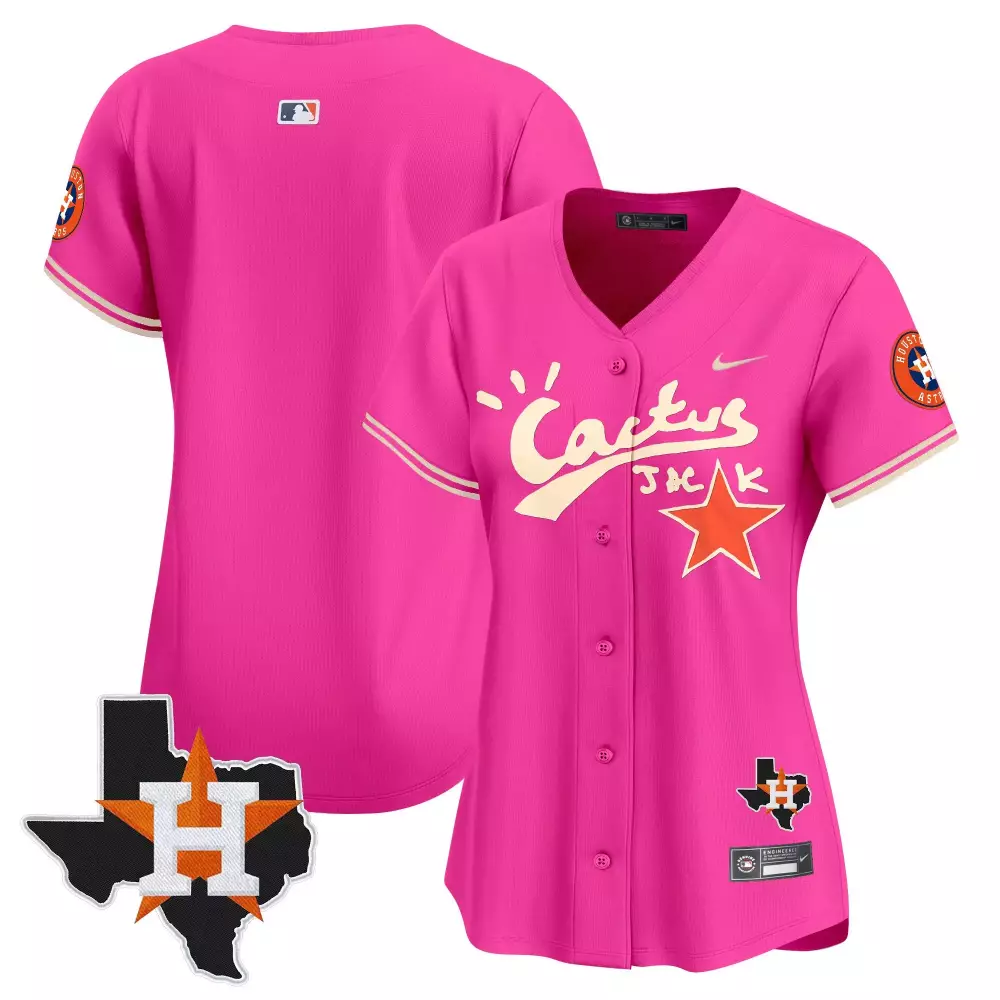 team pink womens houston astros cactus jack patch vapor premier limited jersey v11 stitched
