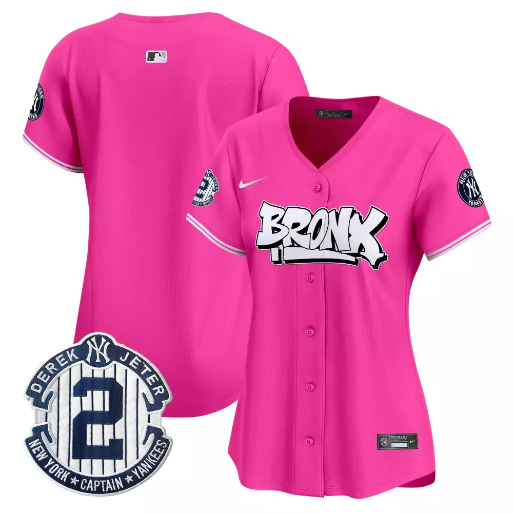 team pink womens new york yankees the bronx graffiti vapor premier limited jersey v3 all stitched