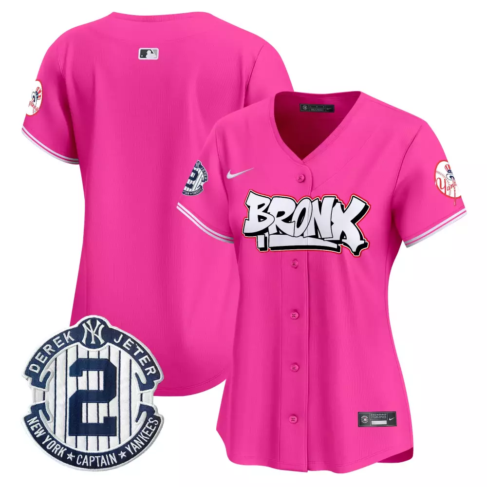 team pink womens new york yankees the bronx graffiti vapor premier limited jersey v3 all stitched