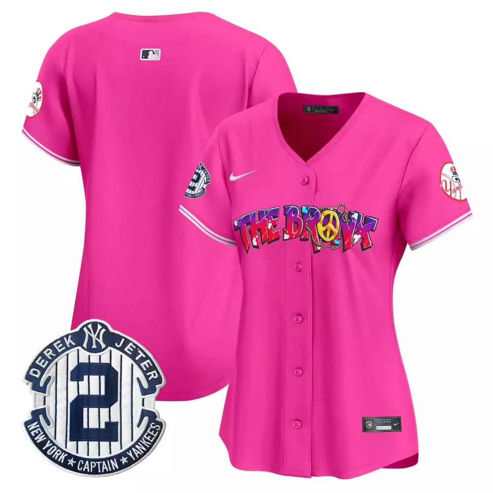 team pink womens new york yankees the bronx graffiti vapor premier limited jersey v3 all stitched
