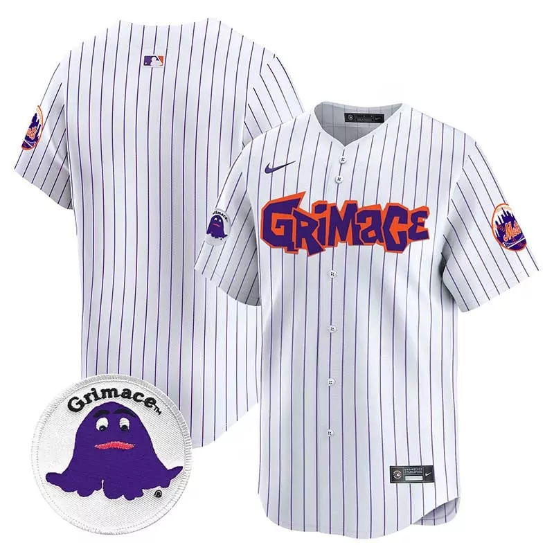 team pinstripe mens new york mets grimace vapor premier limited jersey all stitched