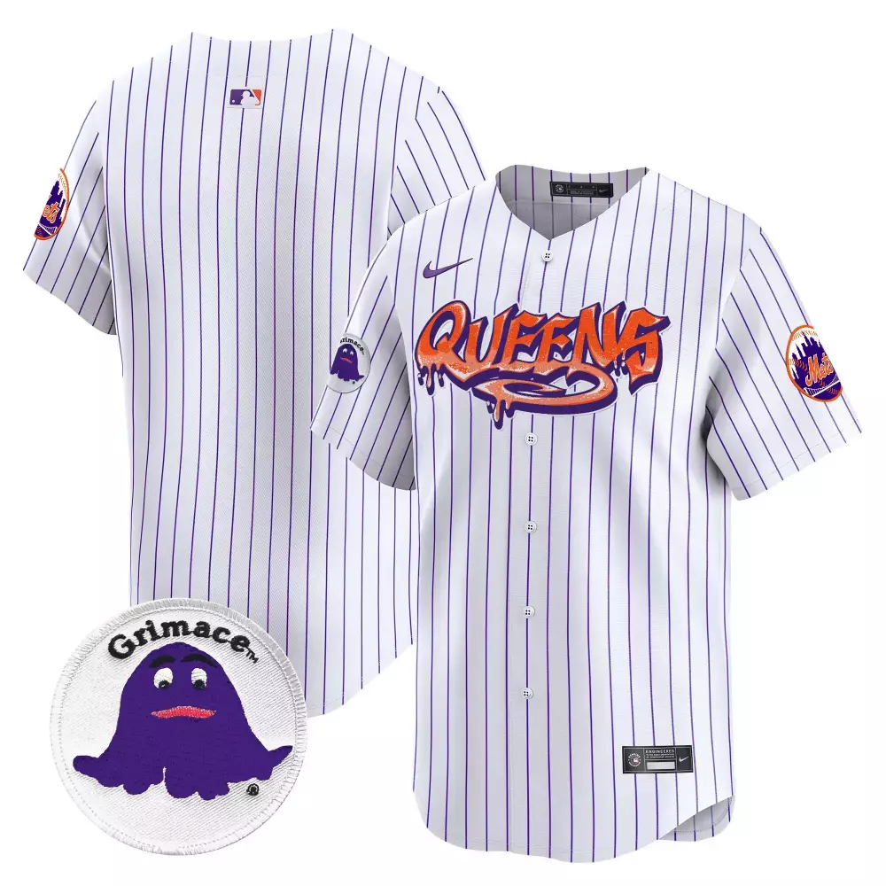 team pinstripe mens new york mets grimace vapor premier limited jersey all stitched