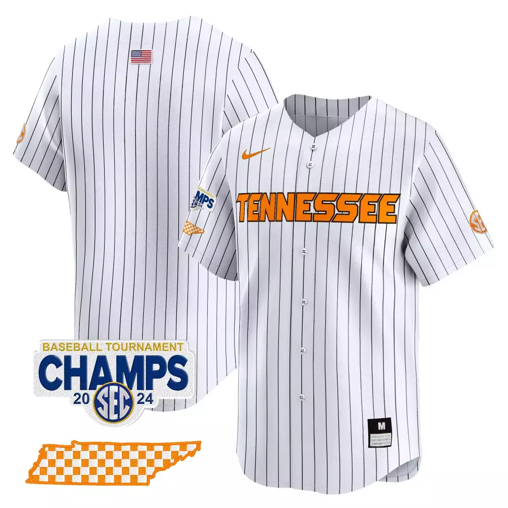team pinstripe mens tennessee volunteers 2024 tournament champions vapor premier limited jersey all stitched