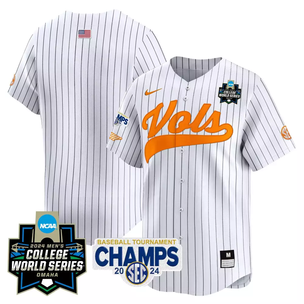 team pinstripe mens tennessee volunteers 2024 tournament champions vapor premier limited jersey all stitched